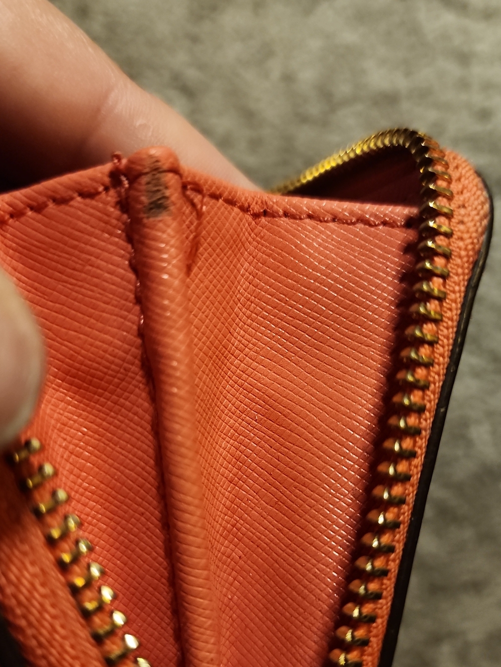 Coach Coral Or Salmon Color Saffiano Leather Zip Around Wallet - Picture 13 of 15